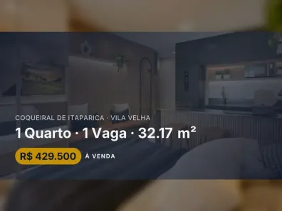 Apartamento com 1 Quarto à venda, 32m² no Coqueiral de Itaparica, Vila Velha