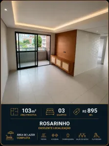 Apartamento com 3 Quartos à venda, 103m² no Rosarinho, Recife