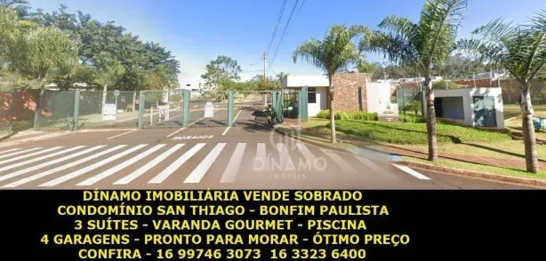 Casa de Condomínio com 3 Quartos à venda, 242m² no Bonfim Paulista, Ribeirão Preto