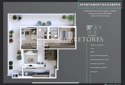 Apartamento com 2 Quartos à venda, 103m² no Kobrasol, São José