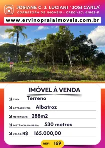 Lote/Terreno à venda, 288m² no Praia do Ervino, São Francisco do Sul