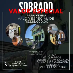 Sobrado com 2 Quartos à venda, 71m² no Desvio Rizzo, Caxias do Sul