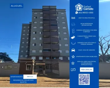 Apartamento com 3 Quartos para alugar, 80m² no Plano Diretor Sul, Palmas