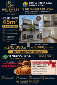 Apartamento com 2 Quartos à venda, 38m² no Parque São Lucas, São Paulo