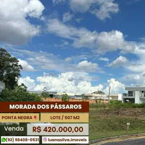 Lote/Terreno à venda, 507m² no Ponta Negra, Manaus