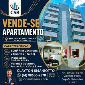 Apartamento com 2 Quartos à venda, 60m² no Setor Habitacional Vicente Pires, Brasília