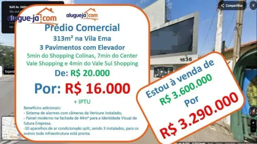 Prédio Comercial à venda, 313m² no Jardim São Dimas, São José dos Campos