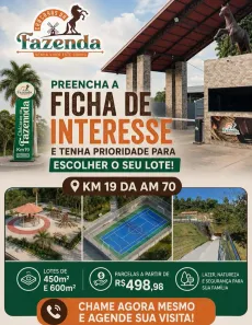 Lote/Terreno à venda, 450m² no , Iranduba