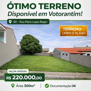 Lote/Terreno à venda, 300m² no Parque Santa Márcia, Votorantim