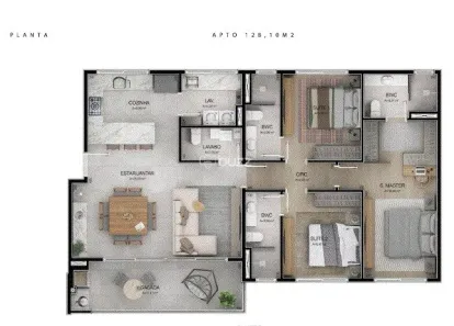 Apartamento com 3 Quartos à venda, 128m² no Cacupé, Florianópolis