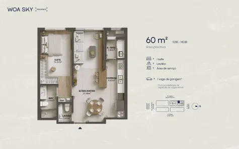 Apartamento com 1 Quarto à venda, 61m² no Campinas, São José