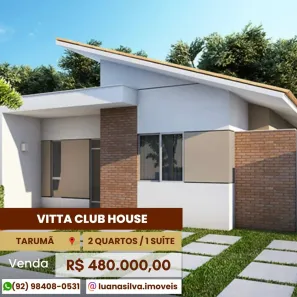 Casa de Condomínio com 2 Quartos à venda, 72m² no Tarumã-Açu, Manaus