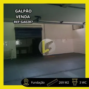 Galpão/Depósito/Armazém à venda, 269m² no Fundação, São Caetano do Sul
