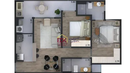 Apartamento com 2 Quartos à venda, 70m² no Jardim Morumby, Taubaté