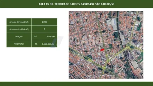 Lote/Terreno à venda, 1000m² no Vila Prado, São Carlos