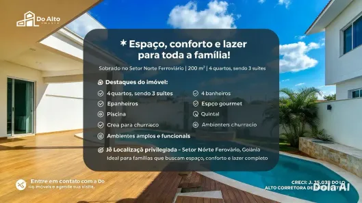 Casa com 4 Quartos à venda, 200m² no Setor Norte Ferroviário, Goiânia