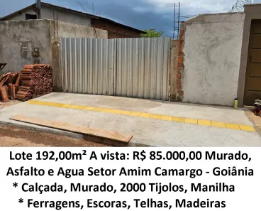 Lote/Terreno à venda, 192m² no Condomínio Amin Camargo, Goiânia