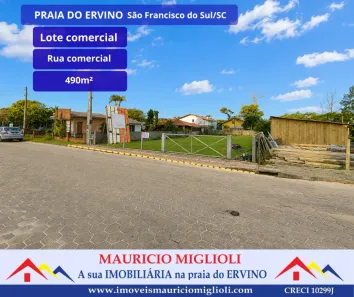 Lote/Terreno à venda, 490m² no Praia do Ervino, São Francisco do Sul