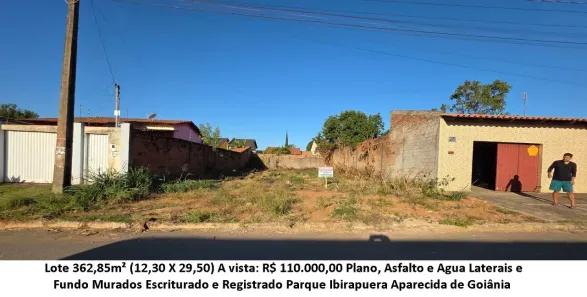 Lote/Terreno à venda, 362m² no Parque Ibirapuera, Aparecida de Goiânia