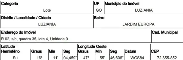 Lote/Terreno à venda, 300m² no Jardim Europa, Luziânia