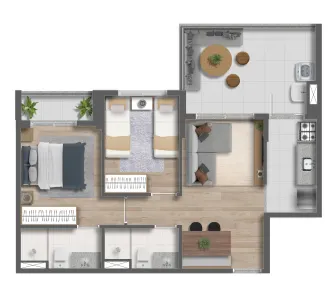 Apartamento com 2 Quartos à venda, 57m² no Vila Mascote, São Paulo