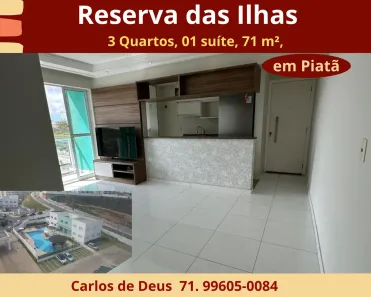 Apartamento com 3 Quartos à venda, 72m² no Piatã, Salvador