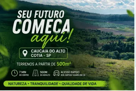 Lote/Terreno à venda, 500m² no Recreio Topázio (Caucaia do Alto), Cotia