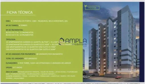 Apartamento com 3 Quartos à venda, 67m² no Palmeiras, Belo Horizonte