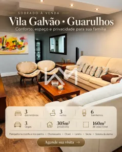 Sobrado com 3 Quartos à venda, 305m² no Vila Galvão, Guarulhos