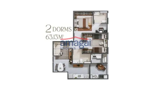 Apartamento com 2 Quartos à venda, 63m² no Jardim Pereira do Amparo, Jacareí