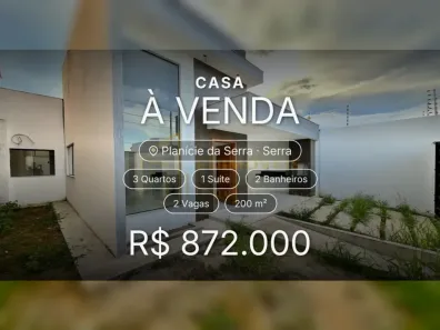 Casa com 3 Quartos à venda, 200m² no Planície da Serra, Serra