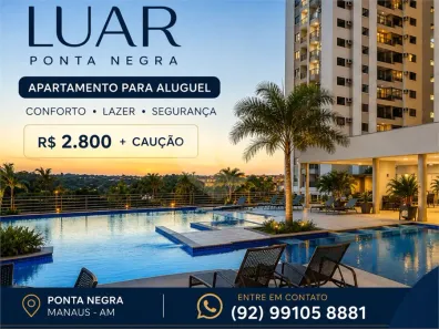 Apartamento com 3 Quartos para alugar, 60m² no Ponta Negra, Manaus