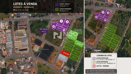 Lote/Terreno à venda, 510m² no Setor Sudoeste, Goiânia