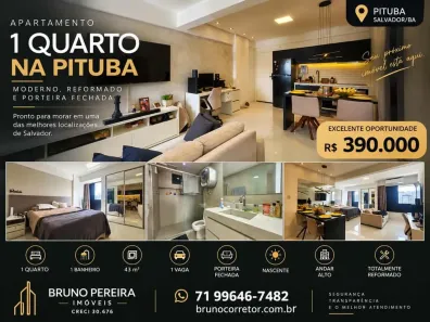 Apartamento com 1 Quarto à venda, 43m² no Pituba, Salvador