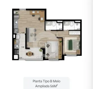 Apartamento com 2 Quartos à venda, 56m² no Chácara Califórnia, São Paulo