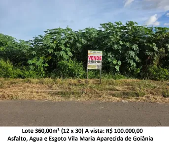 Lote/Terreno à venda, 360m² no Vila Maria, Aparecida de Goiânia