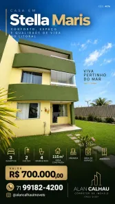 Casa de Condomínio com 3 Quartos à venda, 115m² no Stella Maris, Salvador