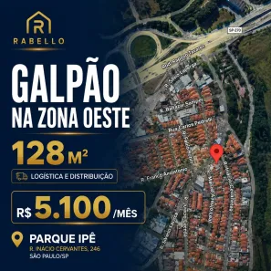 Galpão/Depósito/Armazém para alugar, 128m² no Parque Ipê, São Paulo