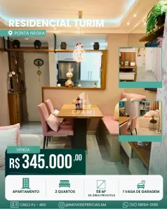 Apartamento com 2 Quartos à venda, 58m² no Ponta Negra, Manaus