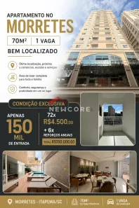 Apartamento com 2 Quartos à venda, 70m² no Morretes, Itapema
