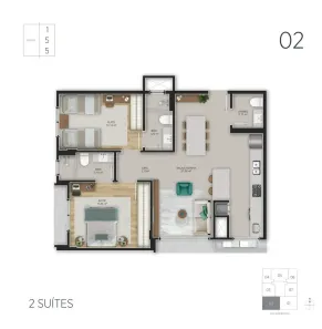 Apartamento com 2 Quartos à venda, 69m² no Centro, Florianópolis