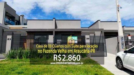Casa com 3 Quartos para alugar, 65m² no Fazenda Velha, Araucária