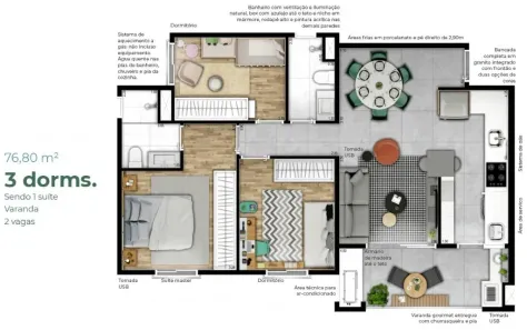 Apartamento com 2 Quartos à venda, 77m² no Swiss Park, Campinas