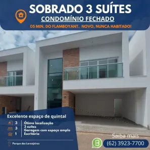 Casa de Condomínio com 3 Quartos à venda, 154m² no Chácaras Alto da Glória, Goiânia