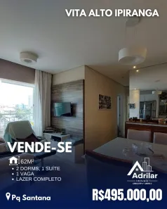 Apartamento com 2 Quartos à venda, 62m² no Parque Santana, Mogi das Cruzes