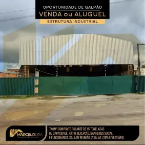 Galpão/Depósito/Armazém com 3 Quartos para venda ou aluguel, 740m² no Taboleiro do Pinto, Rio Largo