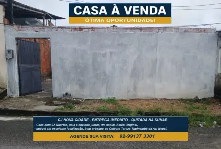 Casa com 2 Quartos à venda, 46m² no Nova Cidade, Manaus