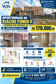Apartamento com 2 Quartos à venda, 50m² no Riacho Fundo II, Brasília