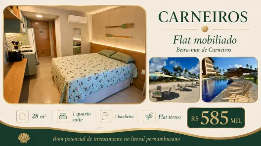 Flat com 1 Quarto à venda, 28m² no Tamandaré, Praia de Tamandaré