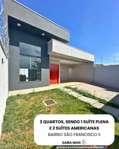 Casa com 3 Quartos à venda, 125m² no São Francisco II, Senador Canedo